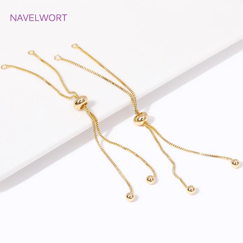 18K Gold Plated Kastenketten Armband Gliederverlängerungskette, Für Schmuckherstellung Zubehör DIY Halsketten Zubehör Großhandel