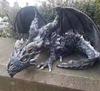 Squatting Dragon Sculpture Guardian Statue Garden Dragon Sculpture Halloween Outdoor Gothic Decoration, Home Design Ornament