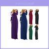 Elegante Abito Lungo Maxi Casual da Donna con Maniche Lunghe per Feste Serale