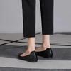 Fashion Black Woman Footwear Office Flat Shoes For Women Pointed Toe Fashion Leather Casual Moccasins Flats Fashion Young Korean Style L