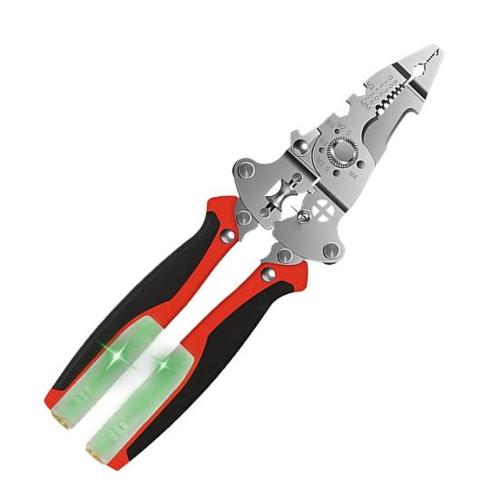 Wire Stripper with Voltage Tester Ergonomic Handle High Precision Compact Portable Multi-function Electric Wire Stripping Tool