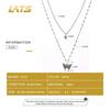 New Elegant Silver Color Shiny Butterfly Necklaces Ladies Exquisite Double Layer Clavicle Chain Necklace Jewelry Gift