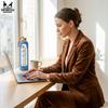 Bottiglia d'Acqua in Vetro da 1000 ml con Custodia in Silicone (blu)