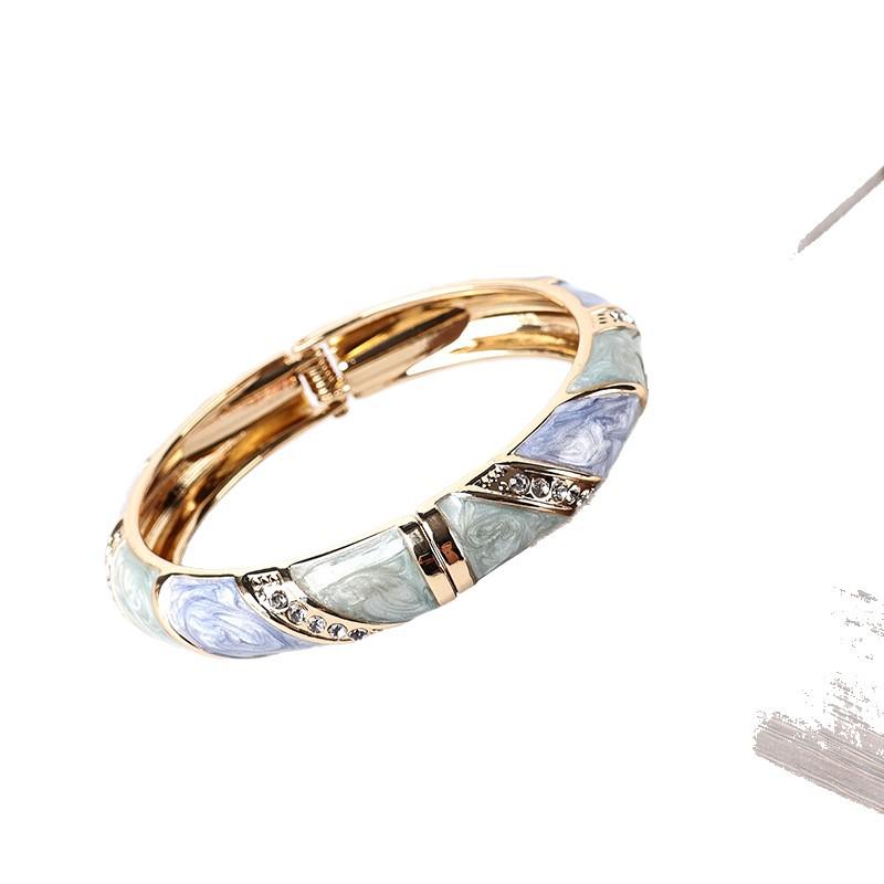 Retro Alloy Enamel Colorful Non-fading Drip Oil Bracelet - Light Luxury High-End Feel