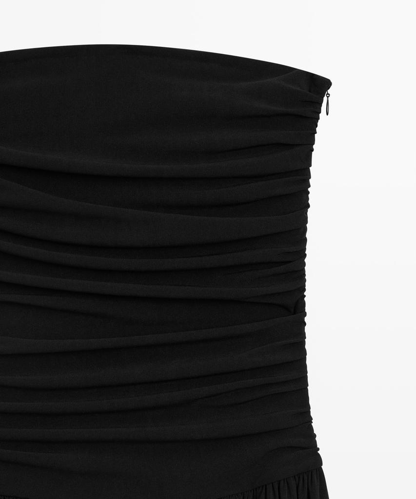 Masimodutti Off-Shoulder Balloon Midi Dress