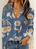Women Long Sleeve Shirt Fashion Elegant Floral Print Blouse Elegant Casual Daily Wear Spring Autumn Blouse Tops Office Lady 2026