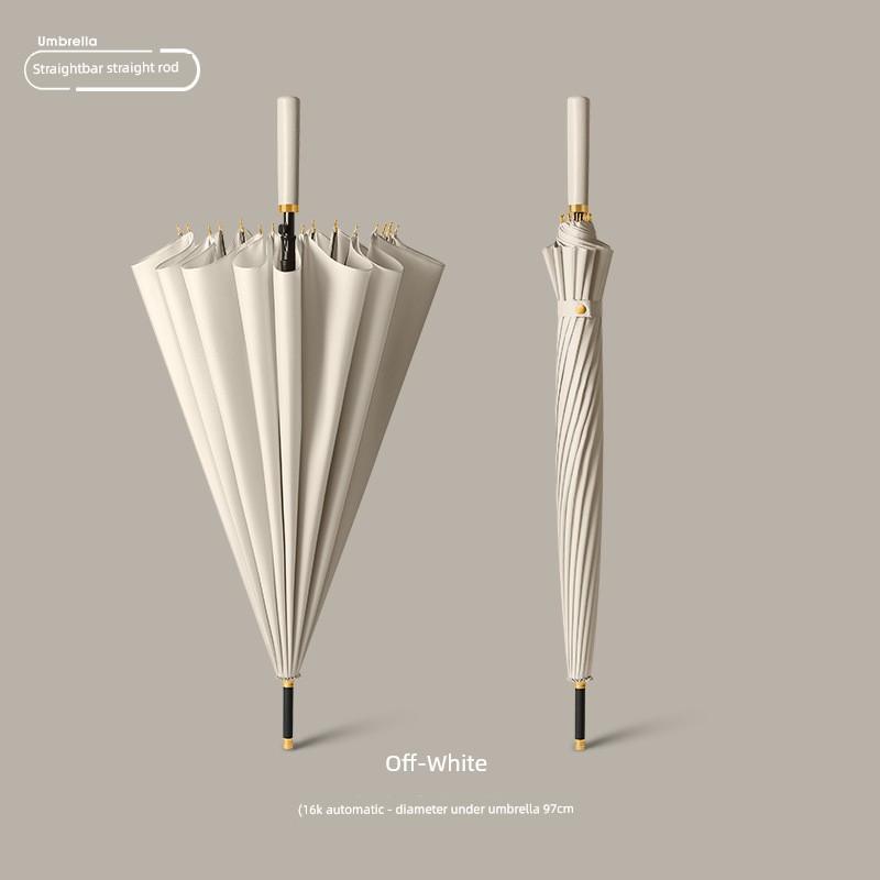 24-Rib Automatic Umbrella, Large Business Straight Umbrella, Double-Handle Factory-Printed Logo Advertising Long-Handle Umbrella