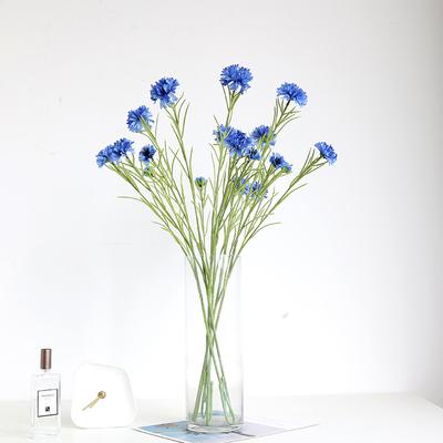 3 Gabeln/Bouquet Kunstblume Seide Kornblume Kunstblumen Kunstpflanze Dekoblumen Wohndeko Hochzeitsdeko