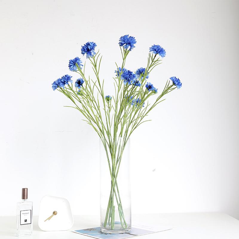 3 Forks/Bouquet Artificial Flower Silk Cornflower Fake Flowers Artificial Plant Decorative Flowers Home Decor Wedding Decor