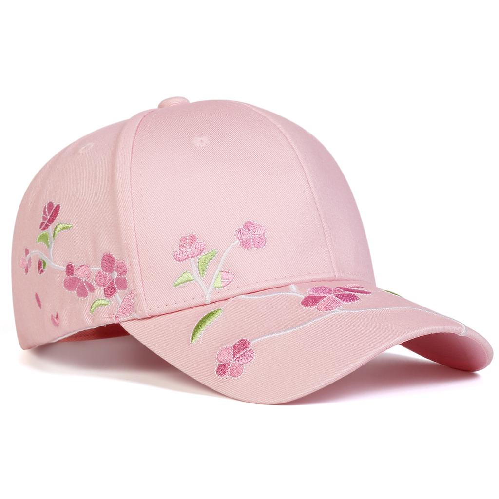 Verstellbare Baseballkappe mit Sakura-Stickerei für Golf, Outdoor-Freizeit, Reisen, Frühling, Herbst, Unisex