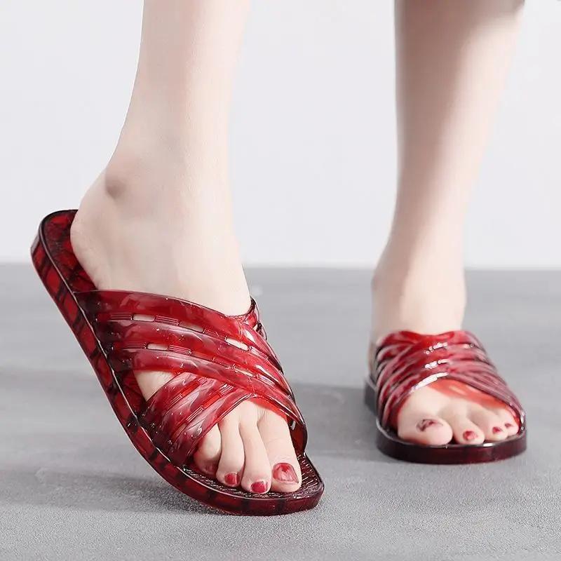 Fashion Crystal Women's Slippers and Ladies Sandals Indoor Shoes 2025 Luxury Casual New Fashion Style Slides On Offer Waterproof Shoe 39