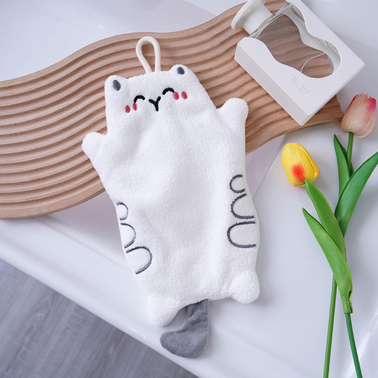 

Thick Coral Fleece Embroidered Towel Cute Hand Towel Kitchen Children s Small Towel One Size