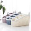 Morandi Style Plastic Desktop Organizer With 4 Compartments - A Roomy Hollow Storage Box For Cosmetics, Office Items