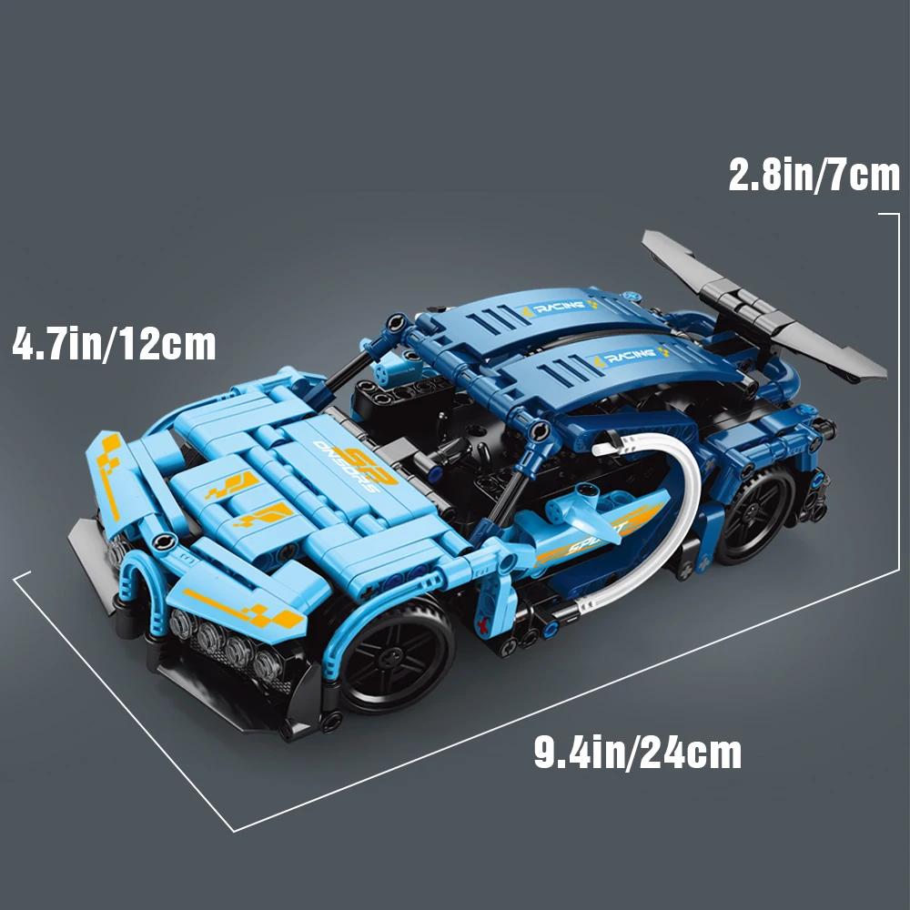 

Набор строительных блоков для радиоуправляемой спортивной машины, 1 шт.:Набор из 16 моделей машинок STEM RC для мальчиков 7-14 лет, коллекционная модель для взрослых, 425 деталей boxxed