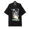 Unisex Oversized Cotton T-Shirt With Bold Letter Print Vintage Washed Loose Fit Casual Tee