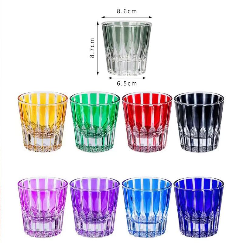 200ml Luxury Carved Whiskey Glass Exquisite Drinking Glasses Creative Cocktail Glass Multi Colored Wine Glass Bar New Year Gifts