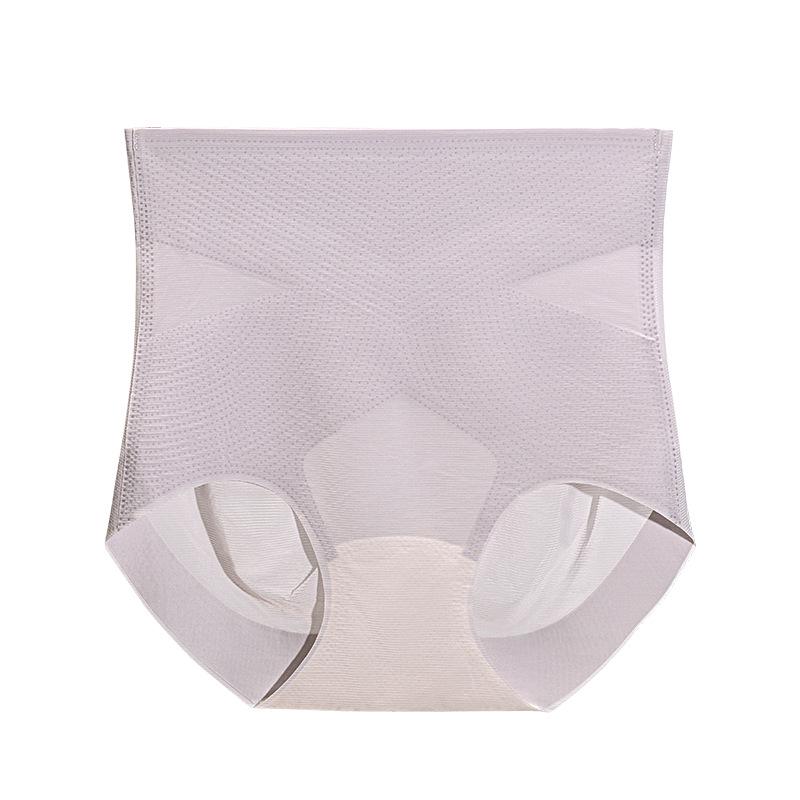 Ice Silk Seamless Women's High Waist Tummy Control Hip Lift Panties – Cool Feel, Thin, Plus Size, Postpartum Shaping.