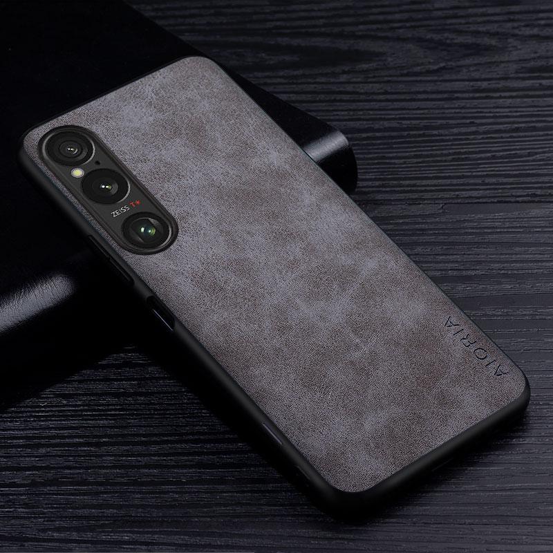 Premium PU Leathe Phone Case for Sony Xperia 1 10 VI Scratch-Resistant Solid Color Cover for Xperia 1 10 Vi Case