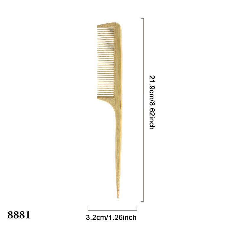 Pocket Wooden Comb Natural Nan Bamboo Super Wide Tooth Wood Combs Double Side Engraved Small Hair Combs