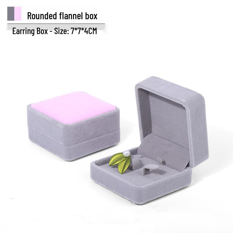 Rounded Corner Plush Jewelry Storage Box for Bracelets, Rings, and Necklaces