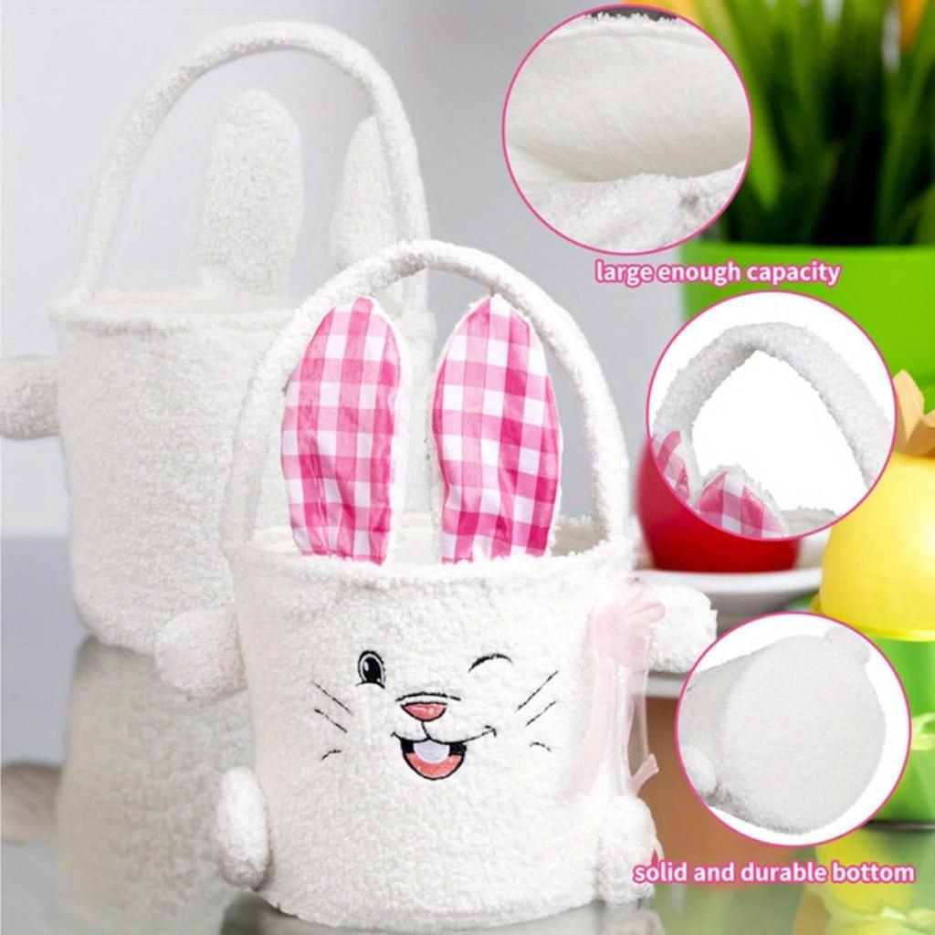 Easter Bunny Basket For Kids Reusable Shopping Bags Easter Egg Basket Candy Gifts Storage Easter Days Decoration Party Holidays