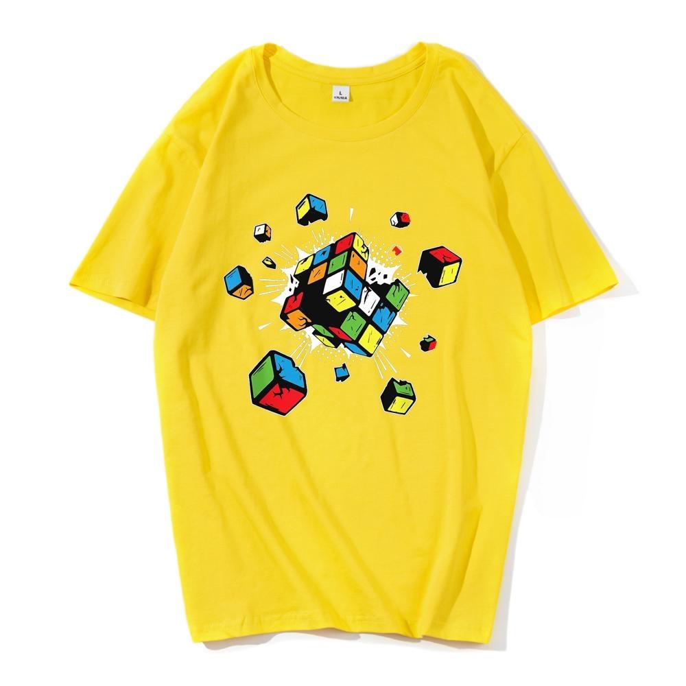Exploding Rubix Rubiks Rubics Cube Present Pure Cotton EU size tshirts Japanese comic Unisex t shirt anime unisex clothes