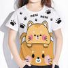 New Summer Girls Clothes Cartoon Cute Cat Graphic T Shirt Short Sleeve Tops for Girls 4 to 6 Years Casual Children's Clothing