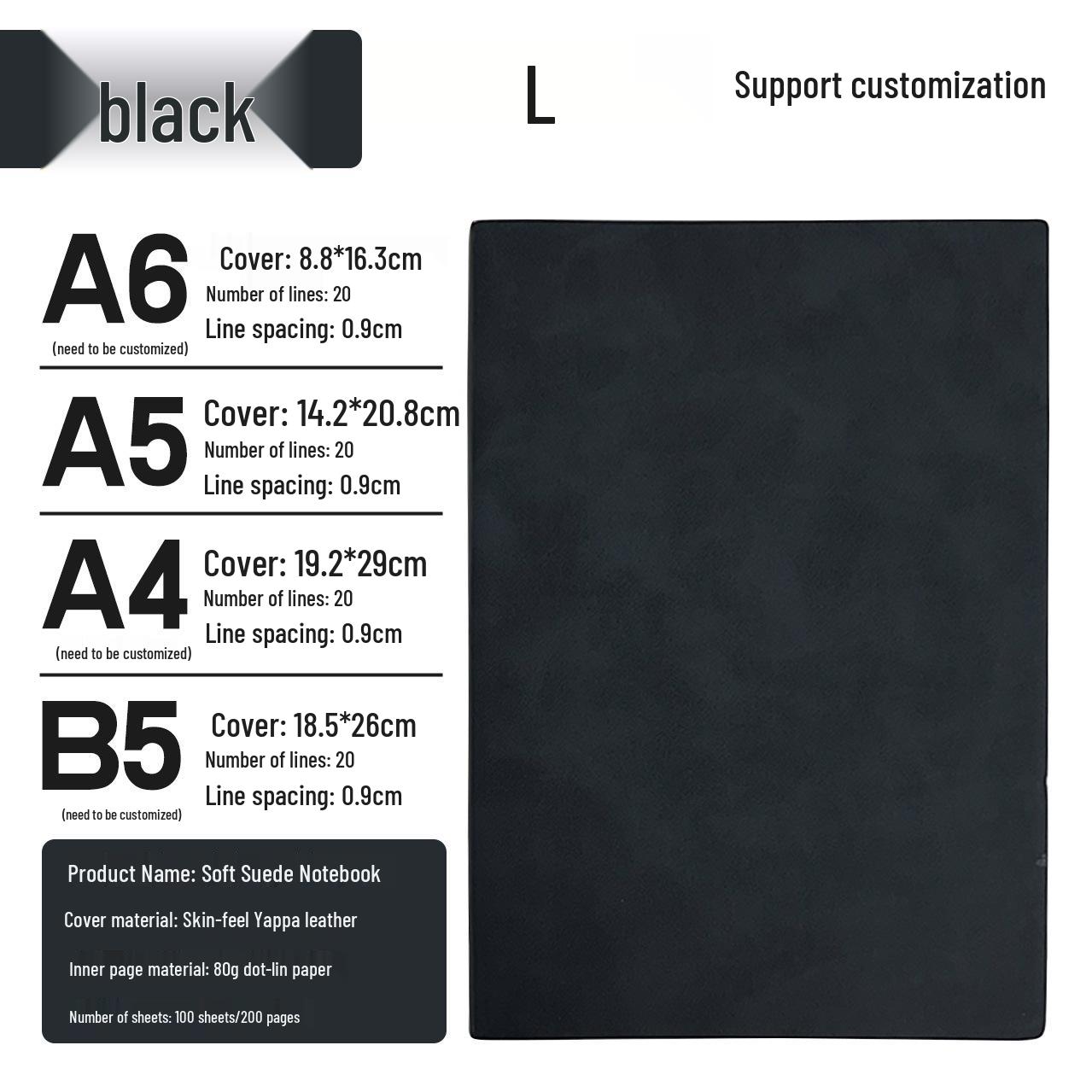 Customizable A5 Sheepskin Notebook: Premium Business Diary with Logo Option A6 (10.5 x 14.5 cm)