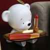 White Bear Statue with for Key Tray Fruit Jewelry Snacks Candy Plate Figuri