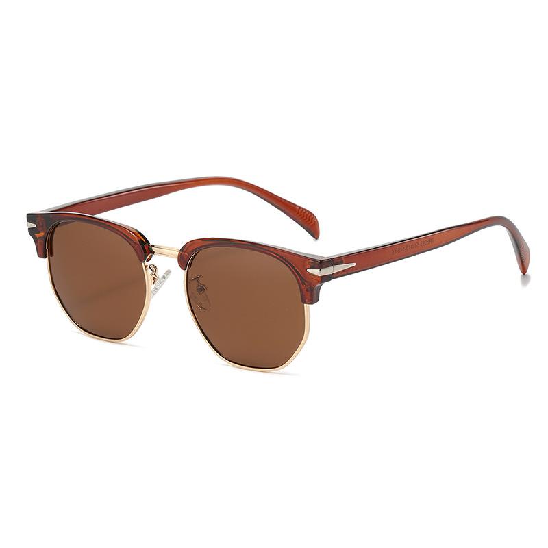 

Half Frame Polarized Sunglasses for Men Women 2026 Vintage Popular Fashion Square Designer Sun Glasses Shades Driving Eyewear as shown