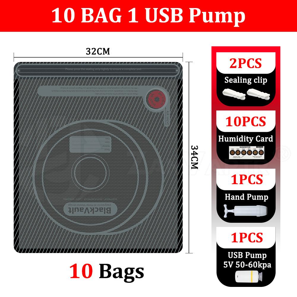 For 3D Upgraded black Filament Vacuum Bag PLA ABS PETG Filament Storage with USB Rechargeable Electric Air Pump Vacuum Sealing