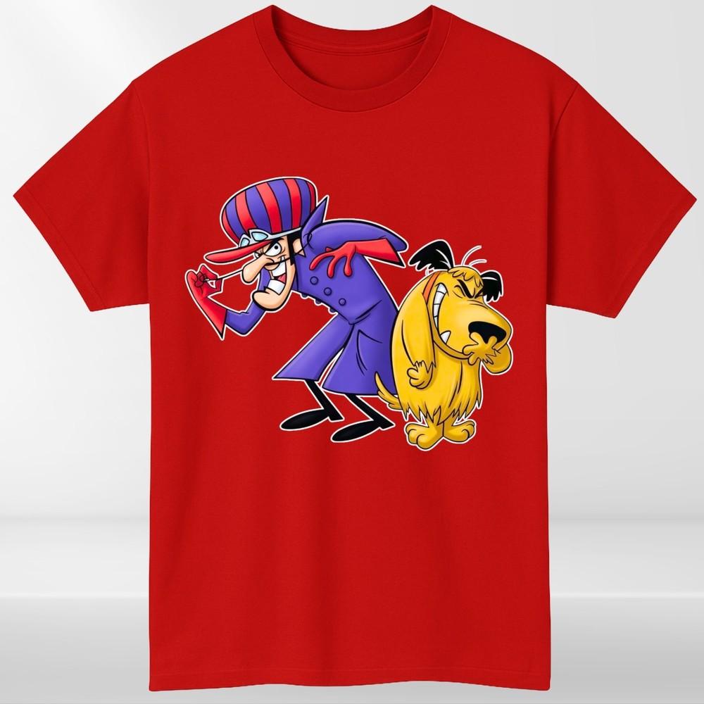 Wacky Races Dastardly And Muttley Retro TShirt Shirt Cartoon Hero Unisexs Clothing S
