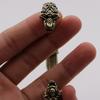 Mythical Pirate Viking Open Cuff Bracelet With Wolf Head Vintage Jewelry