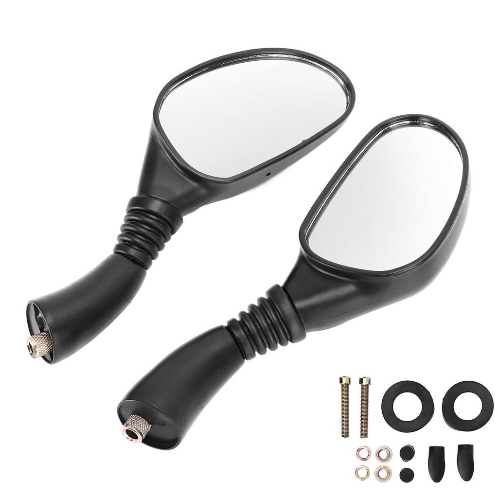 Pair Motorcycle Rear View Mirrors Reflectors Universal Replacement for GY6 150cc Mopeds Scooters