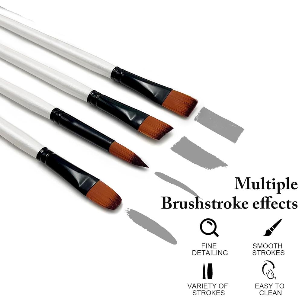 Yutiars Professional Artist Paint Brush Set- 6/24 PCS, Nylon Bristles for Watercolor, Acrylic, Oil Painting, Crafts & Face Body