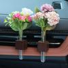 Stable Mini Car Flower Vase Clip Elegant Adjustable Car Vent Flower Vase Walnut and Glass Creative Auto Vent Decor Dashboard