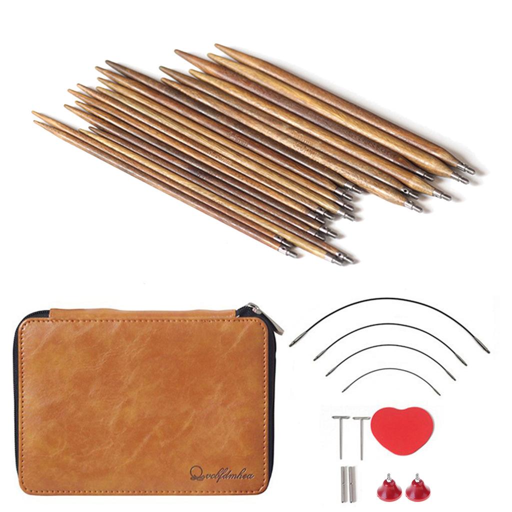 Handcraft Wood Knitting Needle Interchangeable Circular Set With Vibranting Color