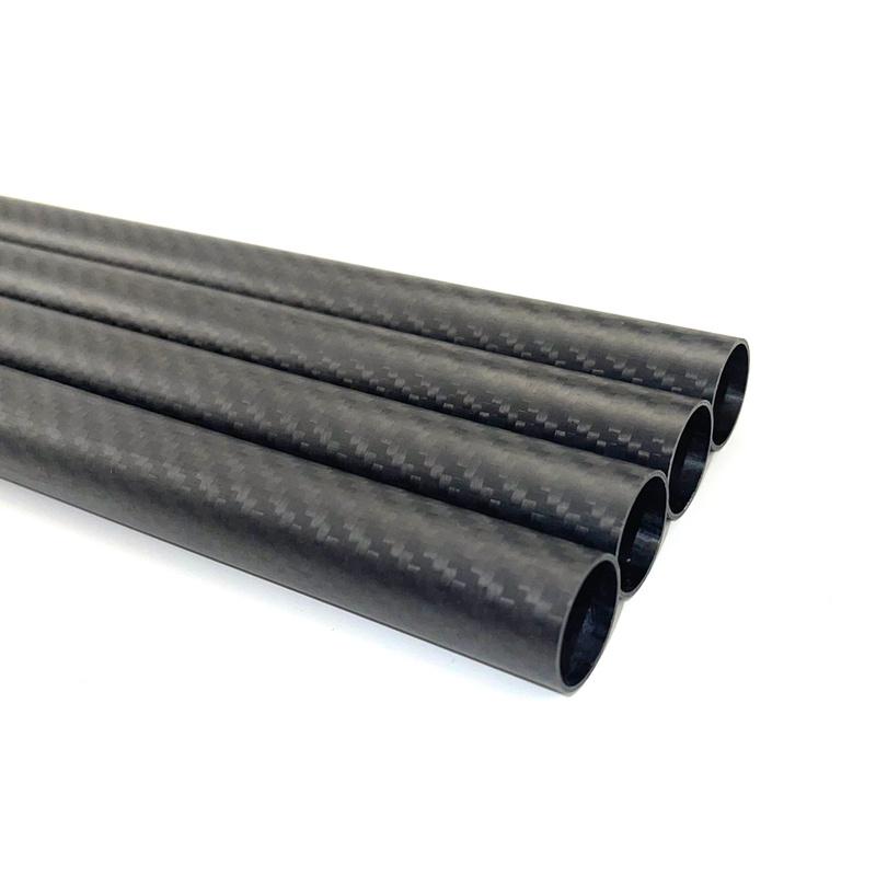 1/ 2Pcs 3K Pure Carbon Fiber Tube Length 0.5M Twill Matte Composite Hardness DIY Japan Material Pipe for RC Airplane Drone Parts