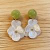 Silver Needle Forest Style High-End Resin Flower Stud Earrings - Fresh Vacation Luxury Fashion Accessories