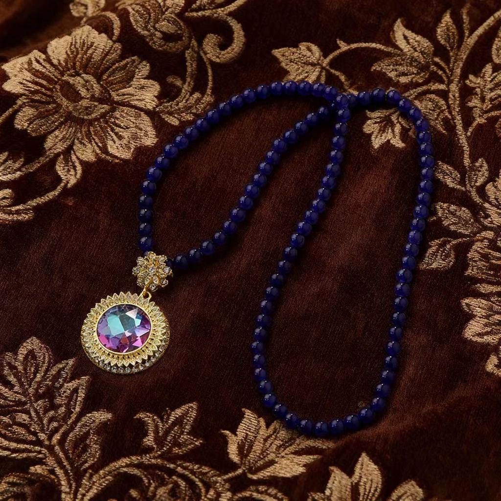 Elegant Purple Sweater Chain: Luxurious Long Necklace Accessory