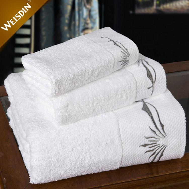 Hochwertige 100% Baumwolle Starke Wasseraufnahme Mikrofaser Luxus Hotel Hand- und Badetuch-Sets
