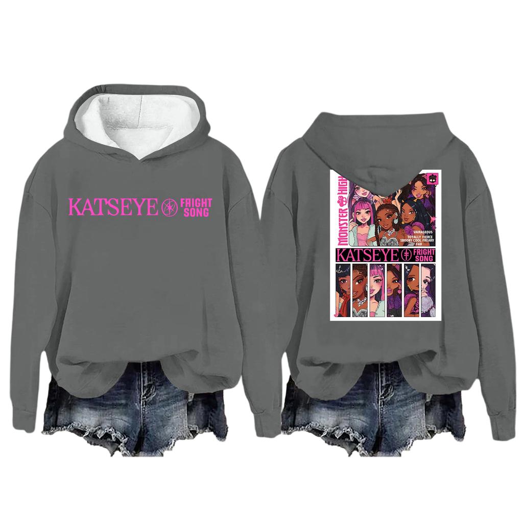 Mote Casual Langermet Løs Trykket Pullover Sport Langermet Hettegenser for Kvinner