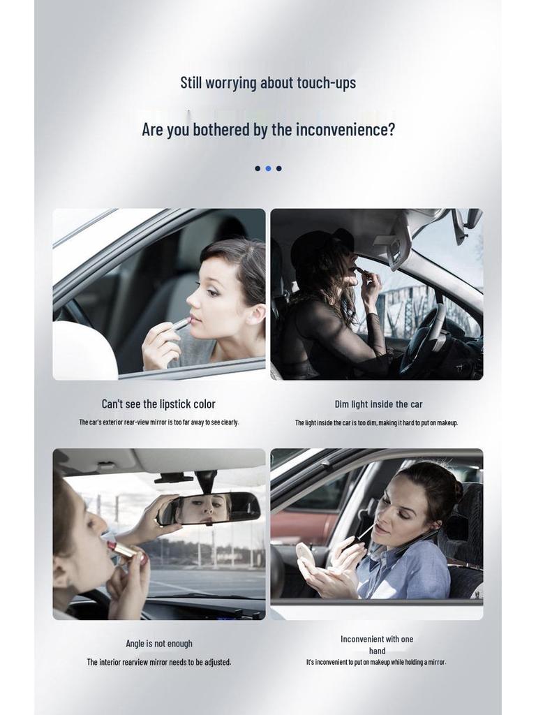 LED Car Vanity Mirror for Passenger Sun Visor