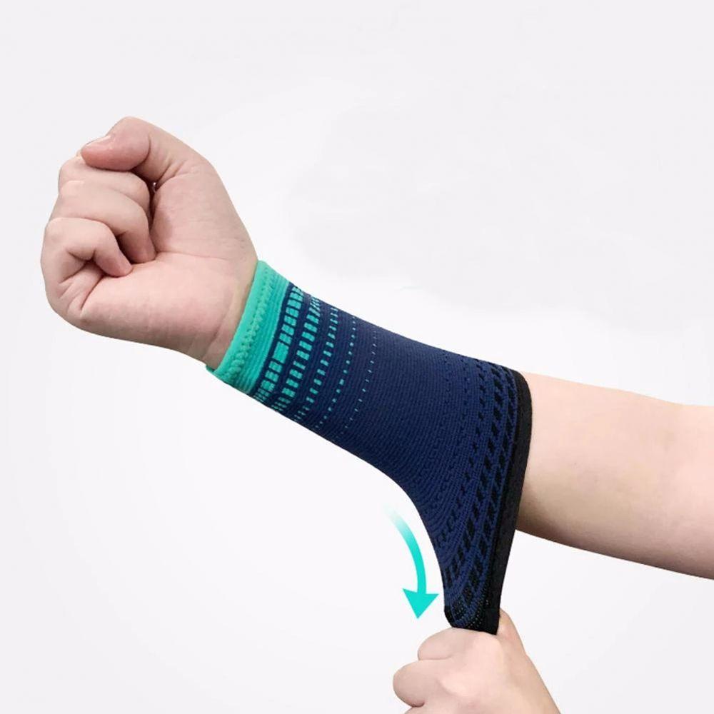 Breathable Nylon Knit Basketball Volleyball Sweat Bands Compression Protective Sports Wristband