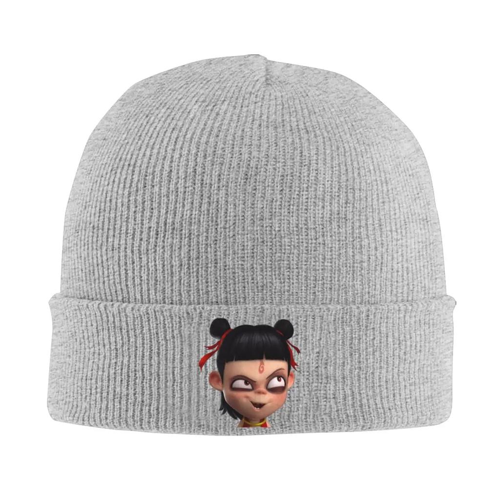 Nezha's Funny Expression Bonnet Hats Beanie Hats Pattern Knit Hat Autumn Winter Cute Men Women Kpop Elastic Cap