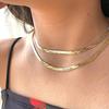 Double-Layer Stacked Snake Bone Chain Necklace For Women'S High-End Light Luxury Retro Gold Neck Chain