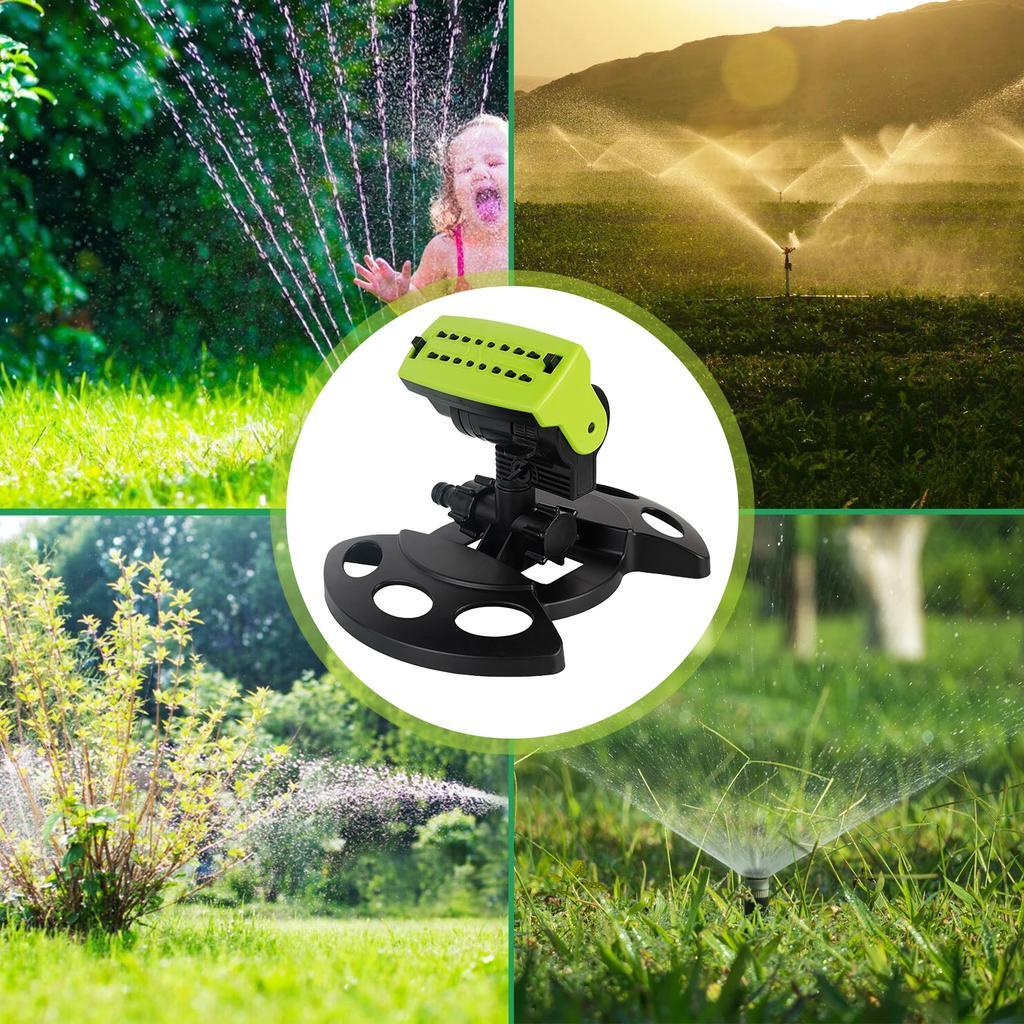 Gartensprenger Automatisch 180° Drehbar Einstellbar Große Abdeckung Rasensprenger Bewässerungssystem Blumen- und Gemüsebewässerung