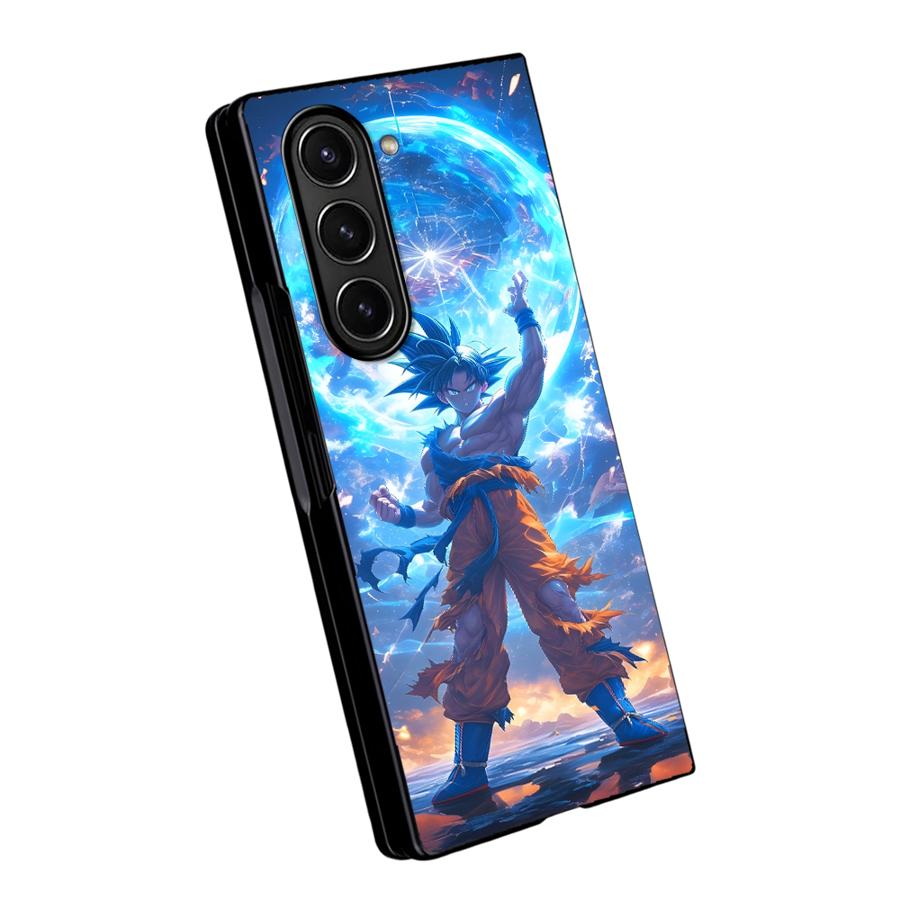 Dragon Ball Blue Goku Hard Phone Cover Case for Samsung Galaxy ZFold5 ZFold7 ZFold4 Z Fold 7 6 5 4 3 ZFold3 ZFold6
