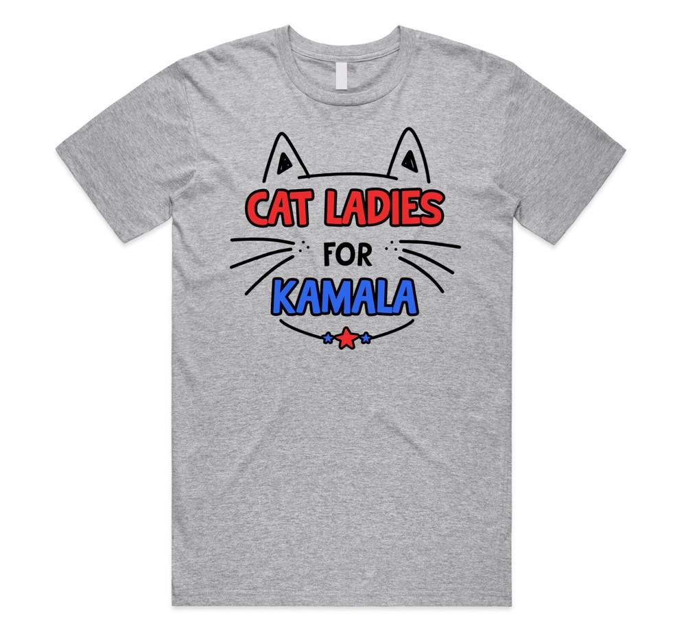 Cat Ladies For Kamala Harris 2024 (2) T-shirt Tee Top US President Election Walz