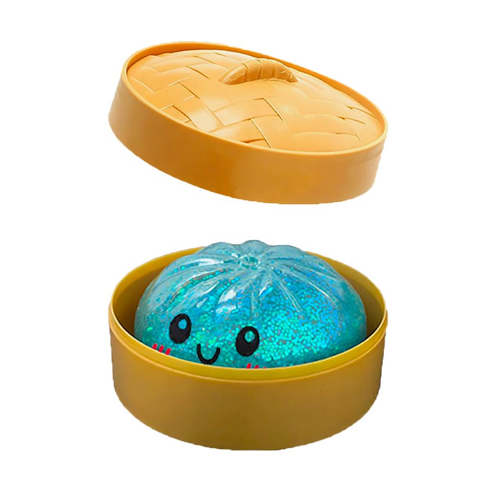 Regalo IN Regali Realistico Gigante Raviolo Spremibile con Cestello di Bambù Morbido Palla di Impasto TPR Giocattolo Decompressione Fidget Divertente Creativo